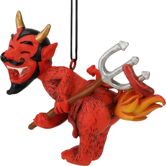 Tree Buddees Devil's Cookout Funny Christmas Ornament with The Devil Cooking a Hot Dog {4}