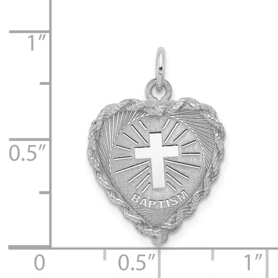Sterling Silver Baptism Charm Jewerly 25mm x 17mm {4}