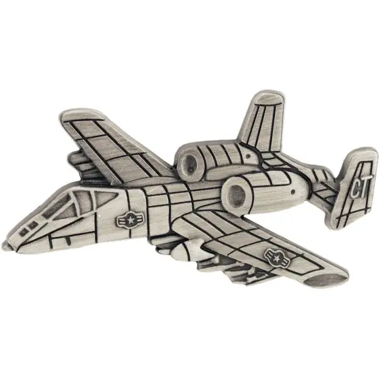 A-10 Thunderbolt Airplane Pin Pewter 2 1/2" {1}