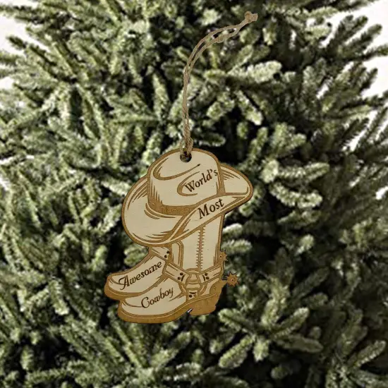 Worlds most Awesome Cowboy - Ornament {2}