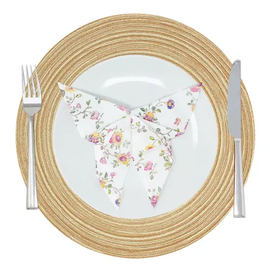 Wrapables 15" Woven Round Placemats (Set of 6) Brown Color {3}