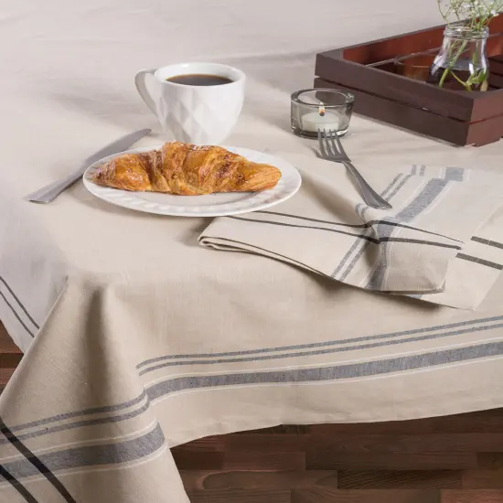 DII Black French Stripe Tablecloth {2}