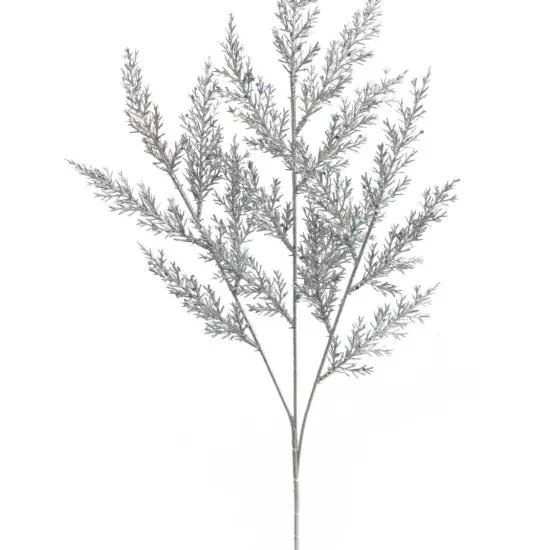 22" Silver GLITTER CEDAR SPRAY-48 Pieces {1}