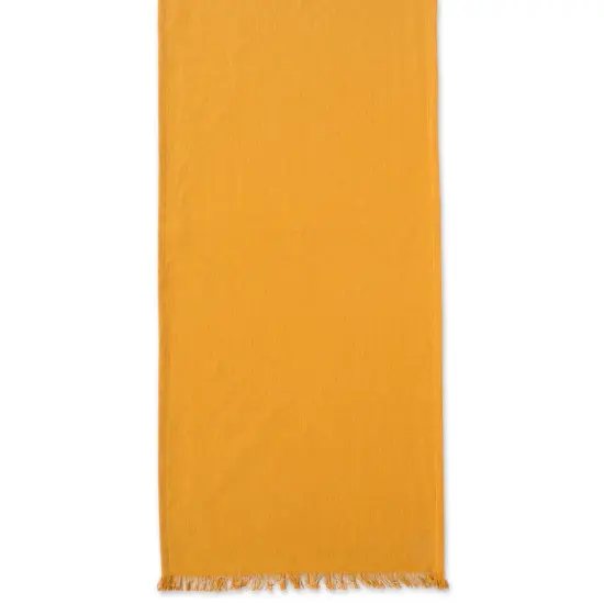 DII Solid Pumpkin Spice Heavyweight Fringed Table Runner {2}