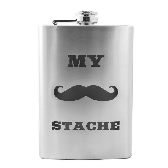 8oz My Stache Stainless Steel Flask {1}