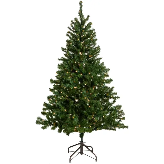 Northlight 6' Pre-Lit Medium Balsam Pine Artificial Christmas Tree, Clear Lights Green {1}