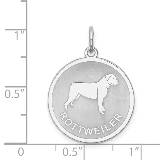Sterling Silver Rottweiler Disc Charm Pendant Jewelry 26mm x 19mm {5}