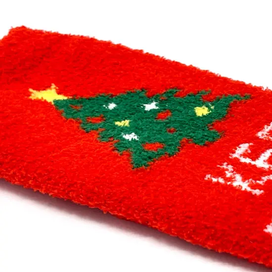 Wrapables Novelty Winter Warm Christmas Fuzzy Slipper Socks for Women (Set of 3), Santa {4}