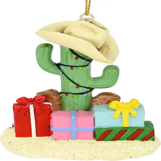 Tree Buddees Cactus Christmas Tree with Cowboy Boots Cowboy Hats and Presents Ornament {4}