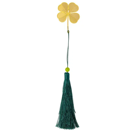 Wrapables Metallic Bookmark with Tassel for Book Lovers & Readers (Set of 2), Lotus & Clover {3}