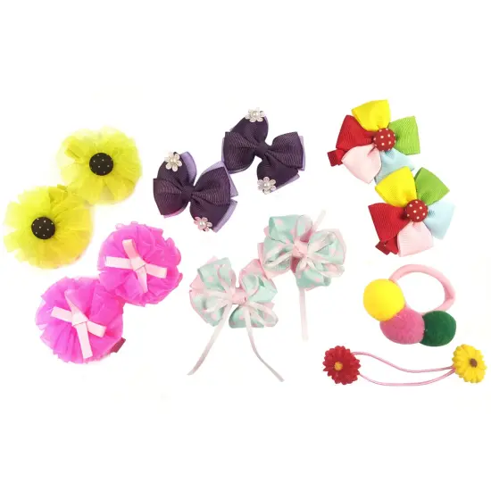 Wrapables Rainbow Flowers and Bows Hair Accessories (Set of 12) {1}