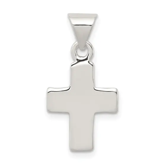 Sterling Silver Cross Charm Religious Jewelry 23mm x 12mm {1}