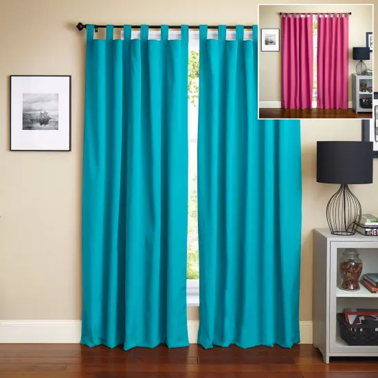 Blazing Needles 108-inch by 52-inch Twill Insulated Blackout Two-Tone Reversible Curtain Panels (Set of 2) {1}