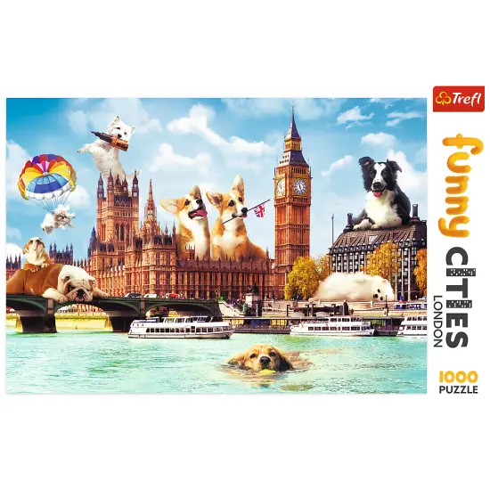 1000 Piece Jigsaw Puzzles, Dogs in London, Puzzle of Dogs, Corgi, Bulldog, Westie, Adult Puzzles, Trefl 10596 {3}