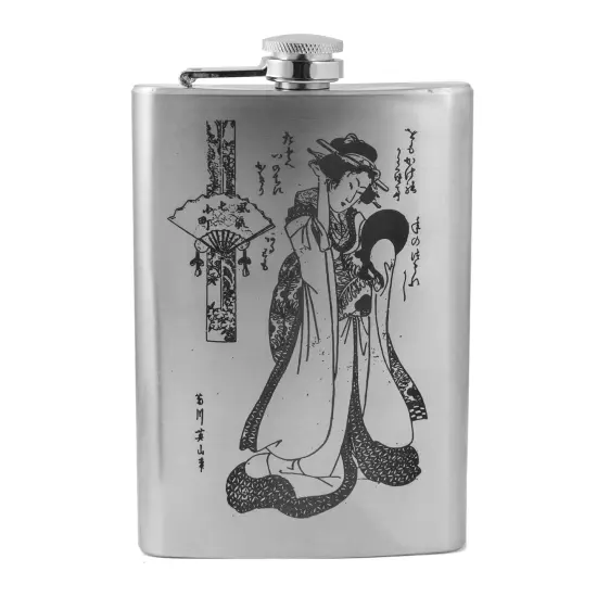 8oz Geisha V1 Stainless Steel Flask {1}