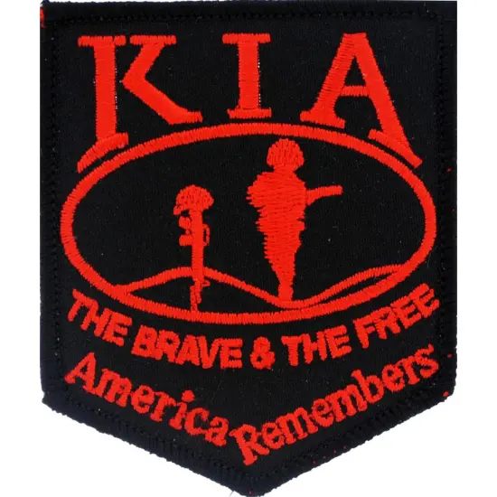 K.I.A. Shield Patch Red & Black 2 3/4" {1}