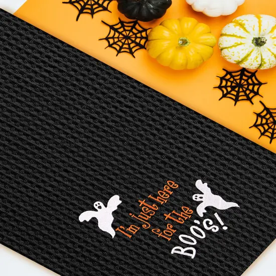I'm Just Here For Boo's Halloween Cotton Waffle Weave Kitchen Towel Decor Decoration {4}