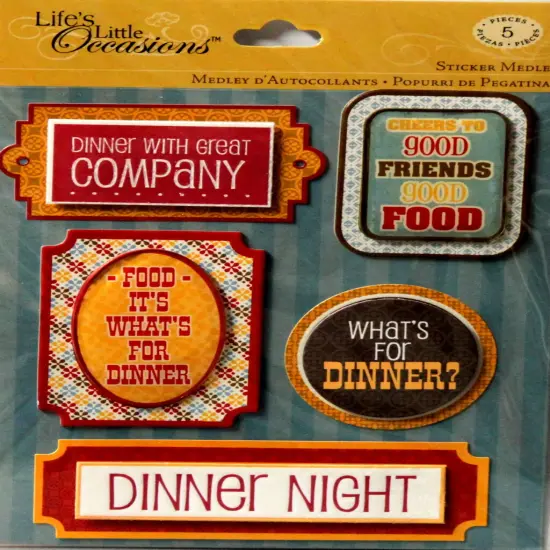 K & Company Life's Little Occasions Dinner Night Dimensional Stickers Medley {1}