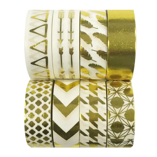 Wrapables Metallic Foil Washi Masking Tape Collection (Set of 8), 08WPSET06 {1}