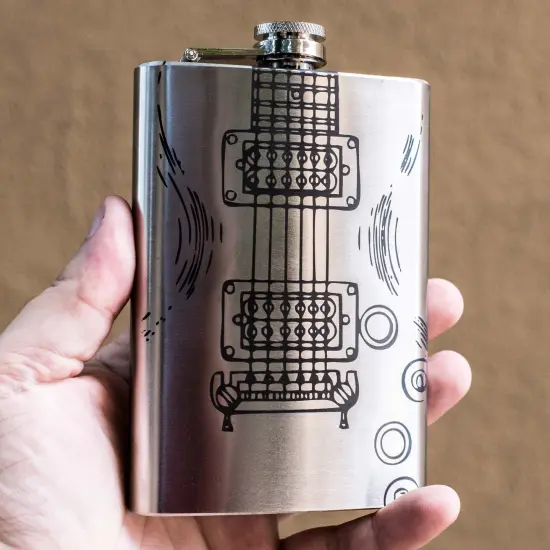 8oz Electric Guitar Stainless Steel Flask {3}