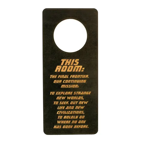 Door Hanger - This Room - Captain's Oath 9x4in Painted Wood Black {1}
