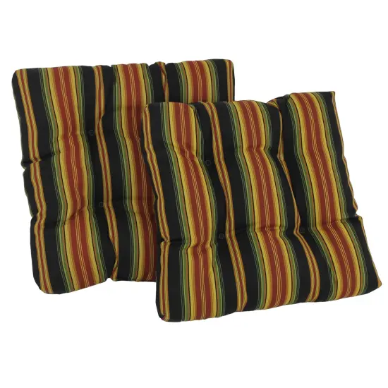 19-inch Squared Spun Polyester Tufted Dining Chair Cushion (Set of Two) - Lyndhurst Raven {1}