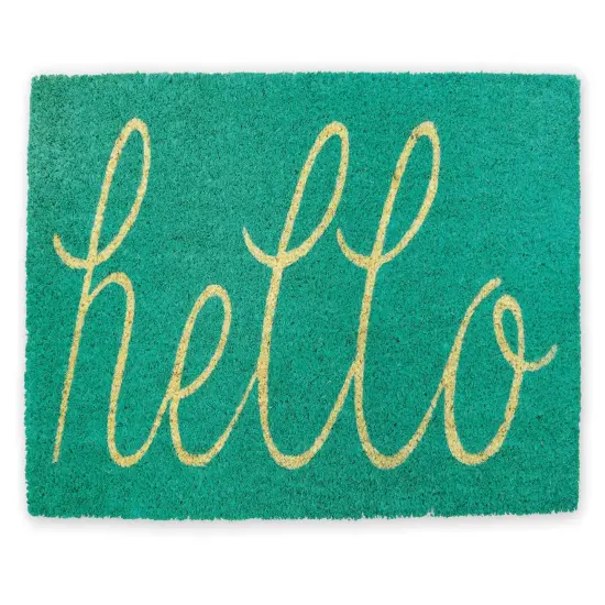 DII Aqua Hello Doormat {1}