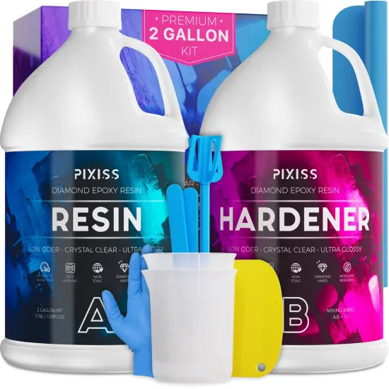 Pixiss Premium Epoxy Resin 2 Gallon Kit - Safe, Bubble-Free Easy for Beginners {1}