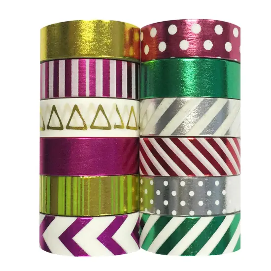 Wrapables Washi Tapes Decorative Masking Tapes, Set of 12, ADSET57 {2}