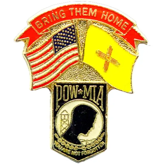 American POW & New Mexico Flags Pin 1 1/4" {1}