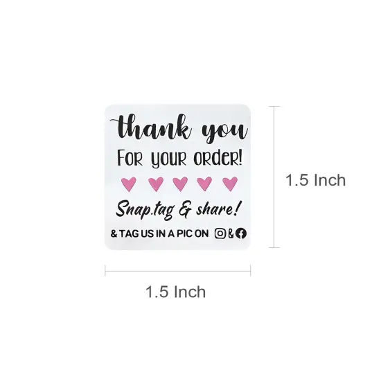 Wrapables Snap Tag & Share Small Business Thank You Stickers Roll, Sealing Stickers and Labels for Boxes, Envelopes, Bags and Packages (500pcs) {2}