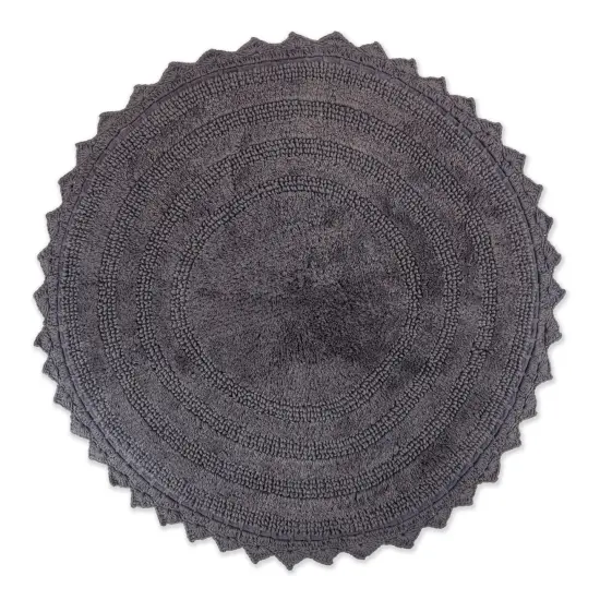 DII Gray Round Crochet Bath Mat {1}