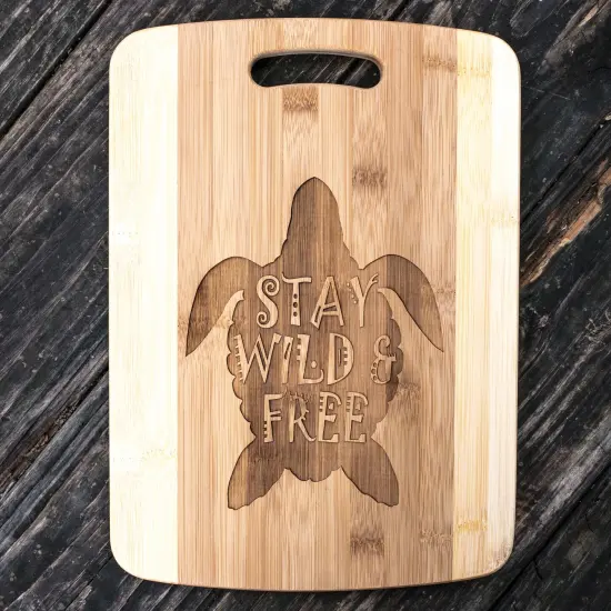 Stay Wild and Free - Sea Turtle - Cutting Board {1}
