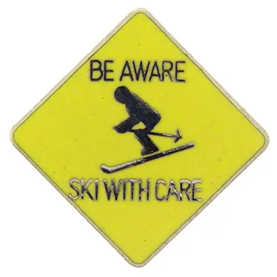 Ski With Care Pin 1" {1}