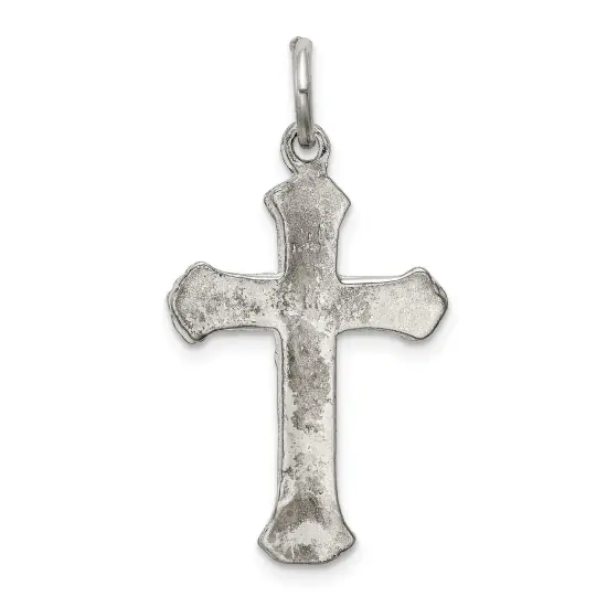 Sterling Silver Crucifix Charm Religious Jewelry 32mm x 16mm {3}