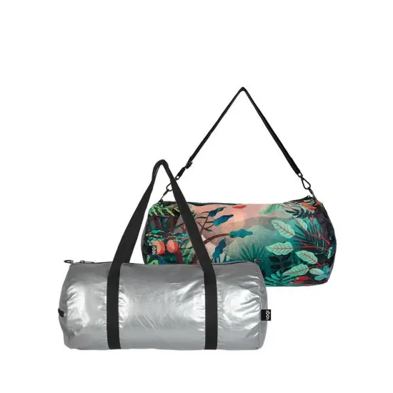 LOQI Metallic Weekender Reversible Bag, Matt Silver, One Size {3}