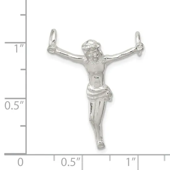 Sterling Silver Crucifix Charm Religious Jewelry 30mm x 21mm {2}