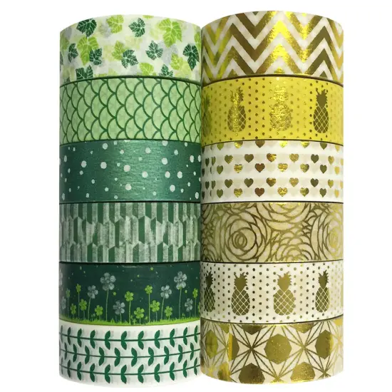 Wrapables Washi Tapes Decorative Masking Tapes, Set of 12, ADSET69 {2}