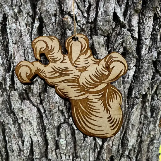 Eagle Talon foot Claw - Raw Wood Ornament {3}