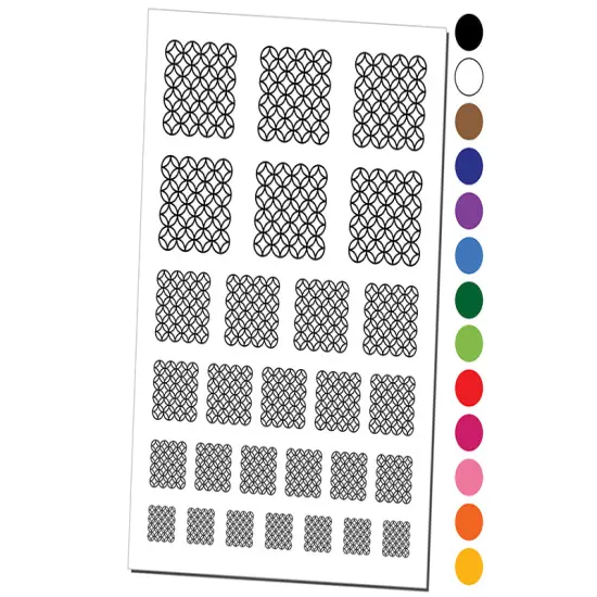 Kaleidoscope Quilting Rings Circle Pattern Temporary Tattoo Water Resistant Fake Body Art Set Collection Light Green {1}