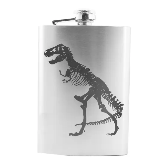 8oz T-Rex Stainless Steel Flask {1}