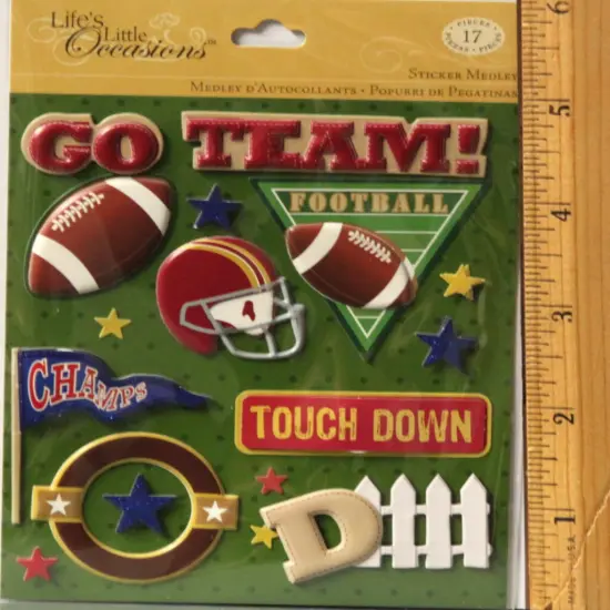 K & Company Life's Little Occasions Football Dimensional Sticker Medley {1}