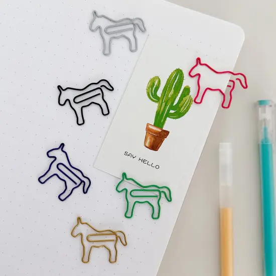 Wrapables Paper Clips Bookmarks for Office Home School (Set of 50) Horses {6}