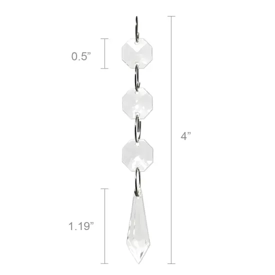 Wrapables Acrylic Hanging Crystal Bead Strands for Chandeliers, Garlands, Wedding Decorations, Christmas Tree Ornaments (20pcs) Icicle {2}