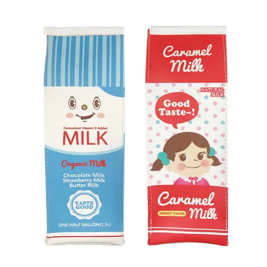 Wrapables Novelty Milk Carton Pencil Case Stationery Pouch (Set of 2) {1}