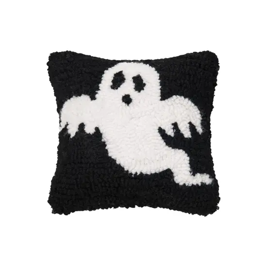 Cute Ghost Halloween Hooked Petite Mini Accent Pillow 8" x 8" {1}