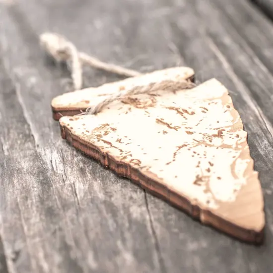 Ornament - Arrowhead - Raw Wood 4x2in {2}