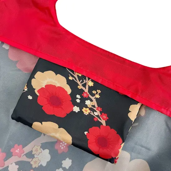 Wrapables Allybag Foldable & Lightweight Reusable Grocery Bag, Grab & Go Midnight Floral {3}