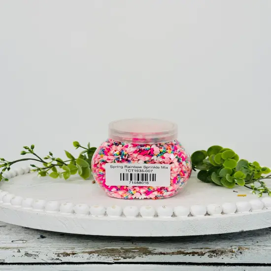150g Spring Pastel & Rainbow Polymer Clay Sprinkle Mix - Perfect for Fake Bakes, Clay Art, Slime - Bright, Cheerful, and Festive {6}