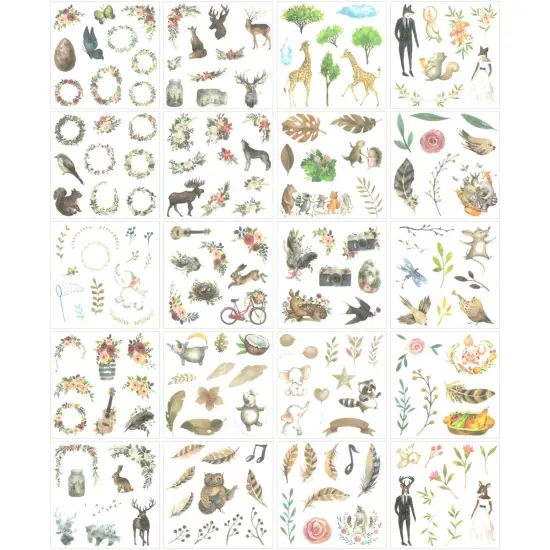 Wrapables Washi Scrapbooking Stickers Box Set Wilderness Animals {2}